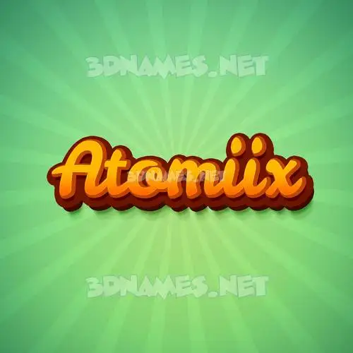 atomiix in Green Rays style - 3D name wallpaper
