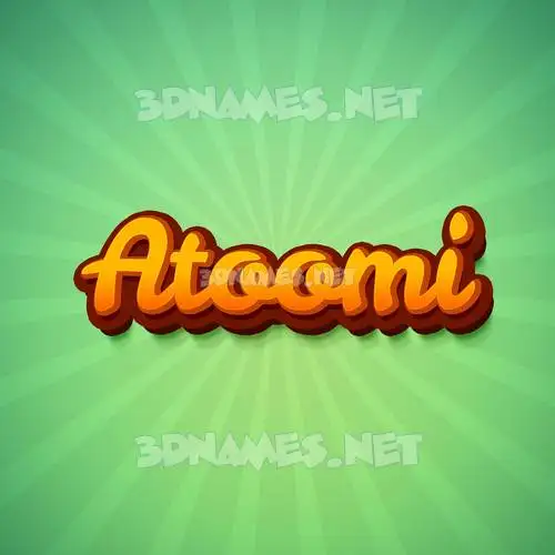 atoomi in Green Rays style - 3D name wallpaper