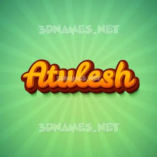atulesh in Green Rays style - 3D name wallpaper