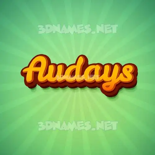 audays in Green Rays style - 3D name wallpaper