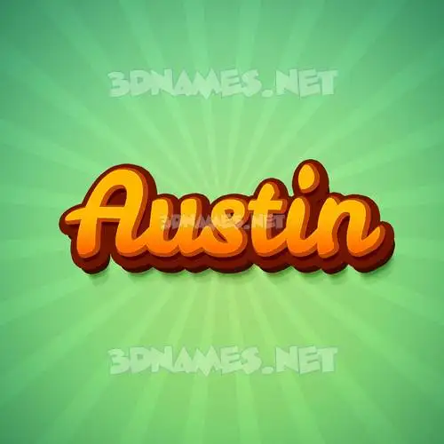 austin in Green Rays style - 3D name wallpaper