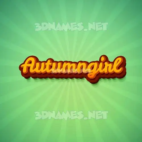 autumngirl in Green Rays style - 3D name wallpaper