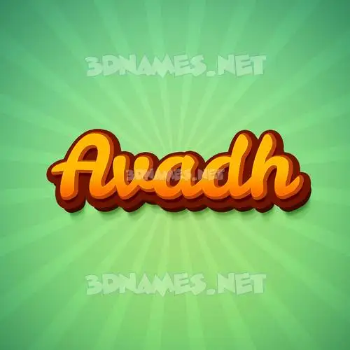 avadh in Green Rays style - 3D name wallpaper