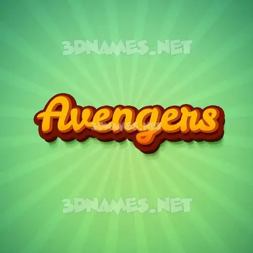 avengers in Green Rays style - 3D name wallpaper