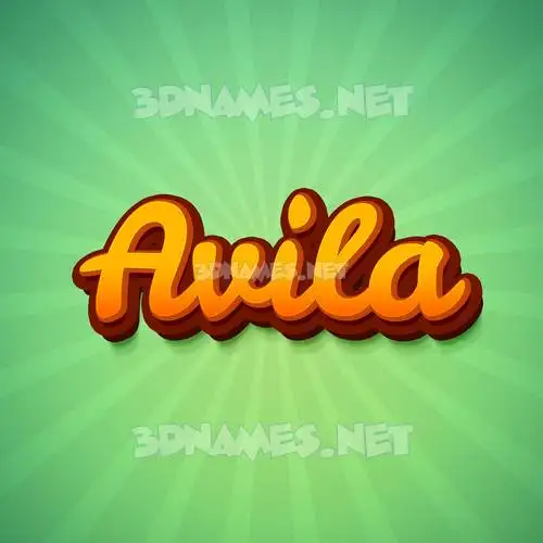 avila in Green Rays style - 3D name wallpaper