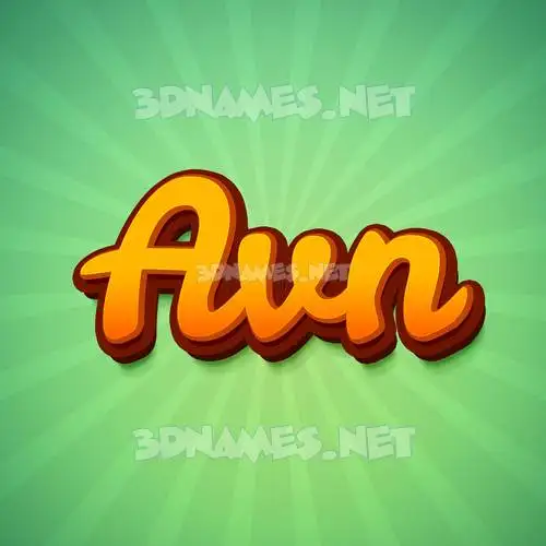 avn in Green Rays style - 3D name wallpaper