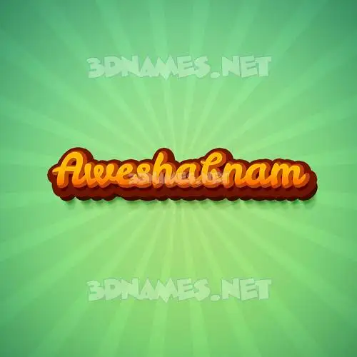 aweshabnam in Green Rays style - 3D name wallpaper