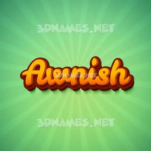 awnish in Green Rays style - 3D name wallpaper