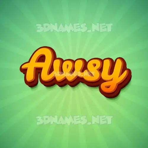 awsy in Green Rays style - 3D name wallpaper