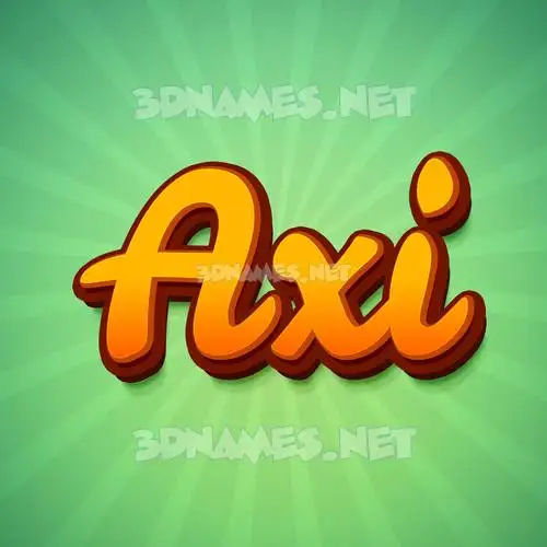 axi in Green Rays style - 3D name wallpaper