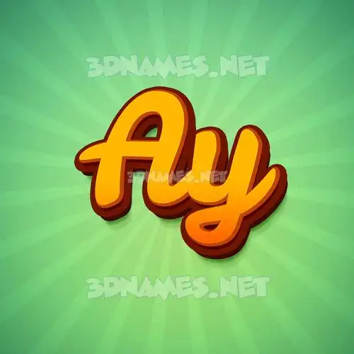 ay in Green Rays style - 3D name wallpaper