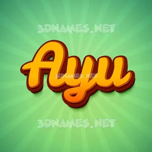 ayu in Green Rays style - 3D name wallpaper