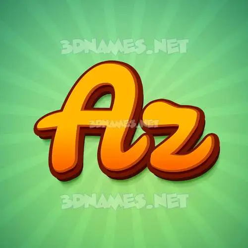 az in Green Rays style - 3D name wallpaper