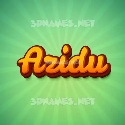 azidu in Green Rays style - 3D name wallpaper