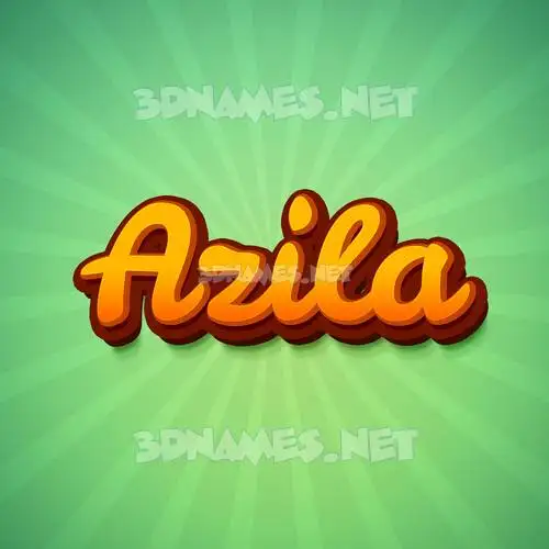 azila in Green Rays style - 3D name wallpaper