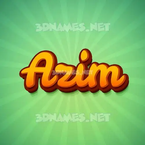 azim in Green Rays style - 3D name wallpaper