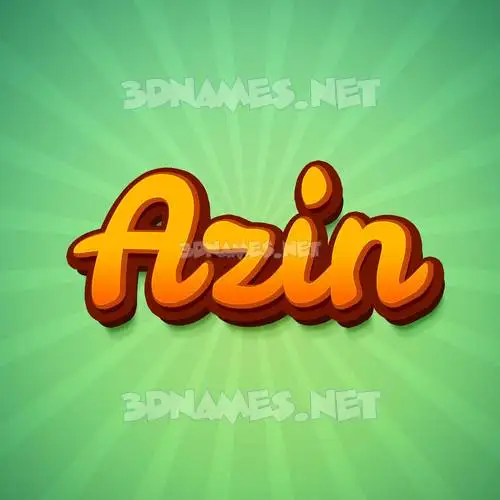 azin in Green Rays style - 3D name wallpaper