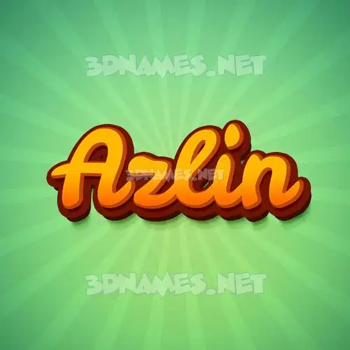 azlin in Green Rays style - 3D name wallpaper