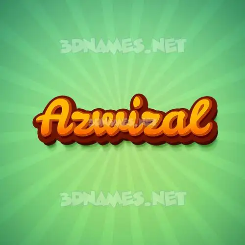 azwizal in Green Rays style - 3D name wallpaper