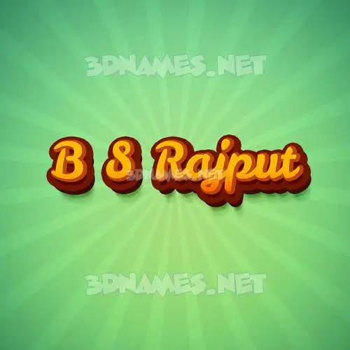 b s rajput in Green Rays style - 3D name wallpaper