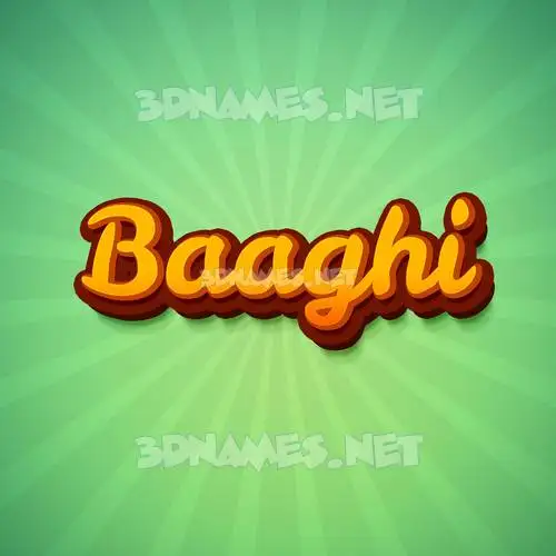 baaghi in Green Rays style - 3D name wallpaper