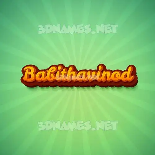 babithavinod in Green Rays style - 3D name wallpaper