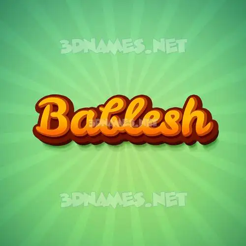bablesh in Green Rays style - 3D name wallpaper