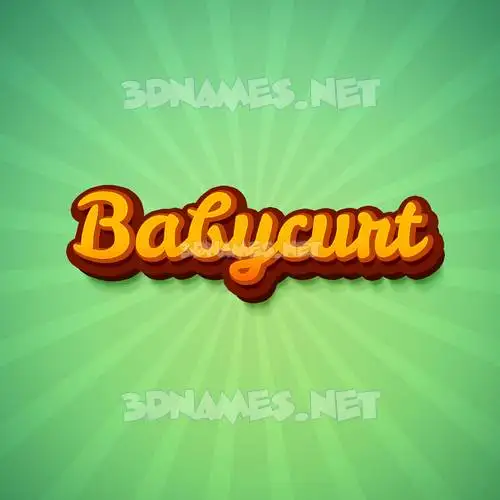 babycurt in Green Rays style - 3D name wallpaper