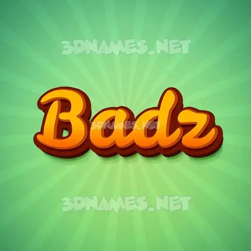 badz in Green Rays style - 3D name wallpaper