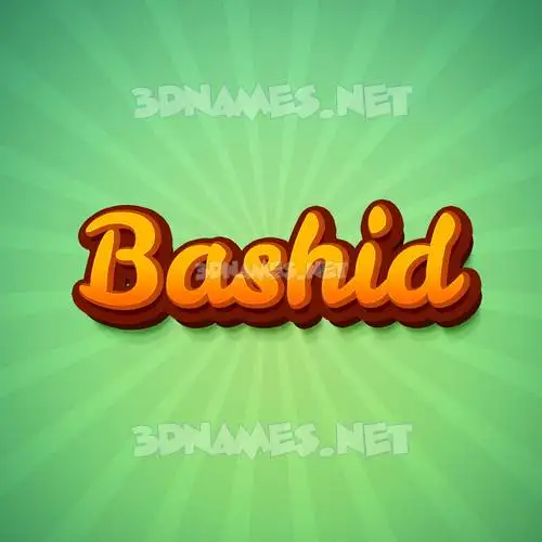 bashid in Green Rays style - 3D name wallpaper
