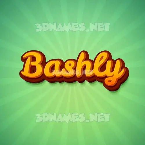 bashly in Green Rays style - 3D name wallpaper