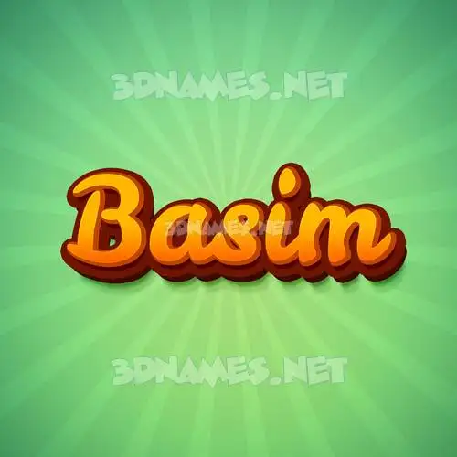 basim in Green Rays style - 3D name wallpaper