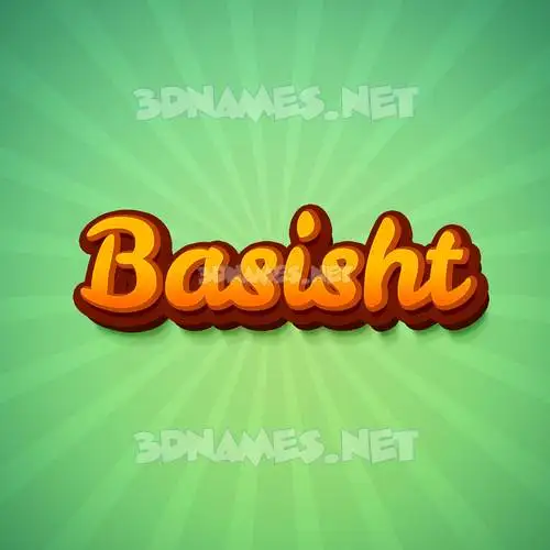 basisht in Green Rays style - 3D name wallpaper