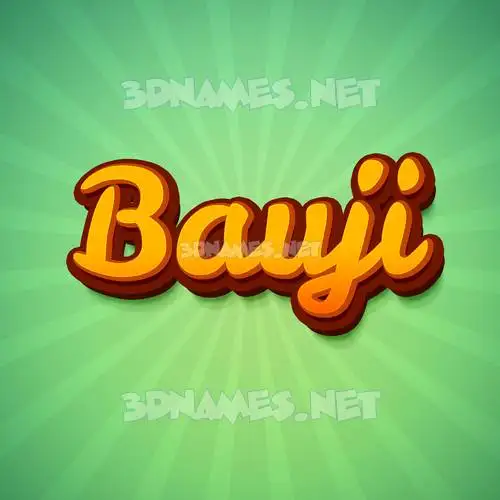 bauji in Green Rays style - 3D name wallpaper
