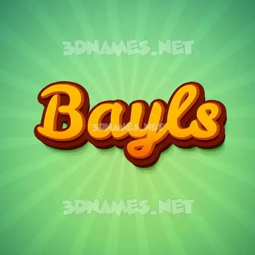 bayls in Green Rays style - 3D name wallpaper