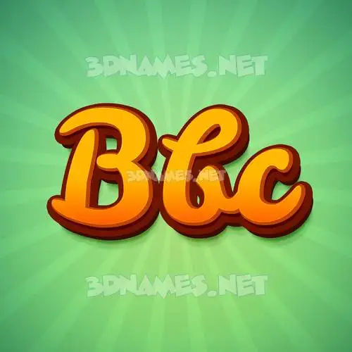 bbc in Green Rays style - 3D name wallpaper