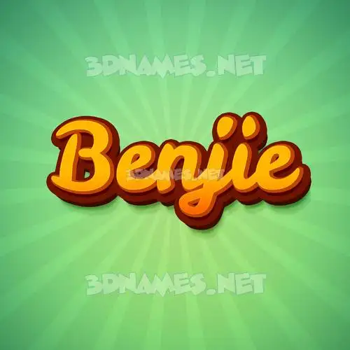 benjie in Green Rays style - 3D name wallpaper