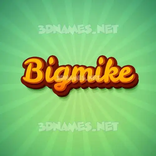 bigmike in Green Rays style - 3D name wallpaper