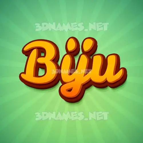 biju in Green Rays style - 3D name wallpaper