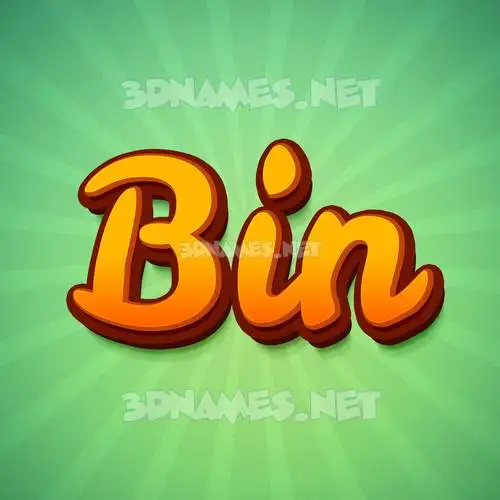 bin in Green Rays style - 3D name wallpaper bin in Green Rays style - 3D name wallpaper