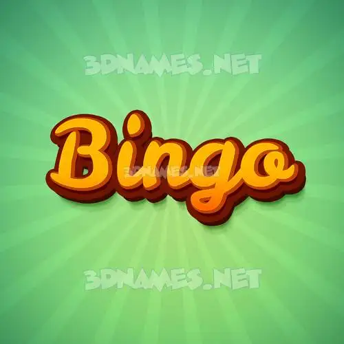 bingo in Green Rays style - 3D name wallpaper