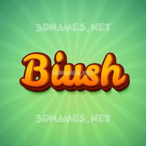 biush in Green Rays style - 3D name wallpaper biush in Green Rays style - 3D name wallpaper