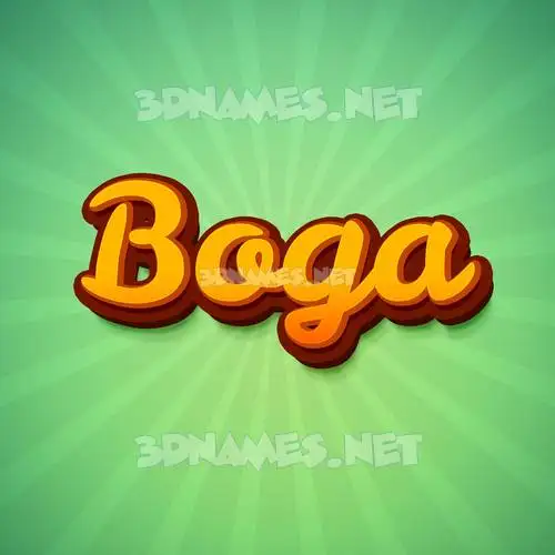 boga in Green Rays style - 3D name wallpaper