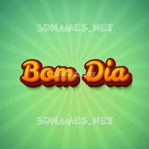 bom dia in Green Rays style - 3D name wallpaper
