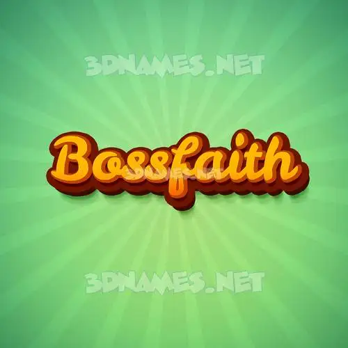 bossfaith in Green Rays style - 3D name wallpaper