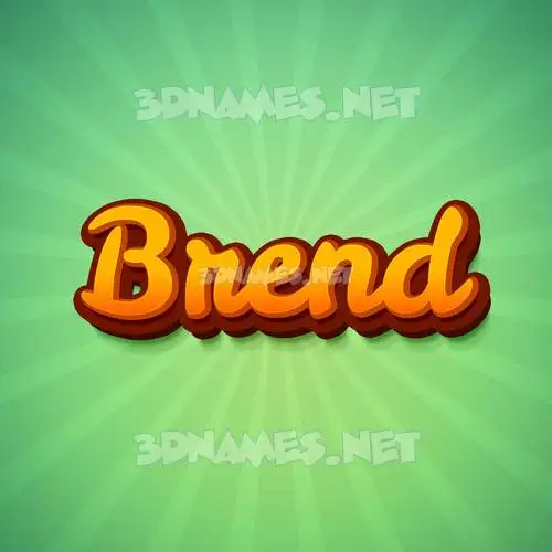 brend in Green Rays style - 3D name wallpaper