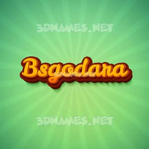 bsgodara in Green Rays style - 3D name wallpaper