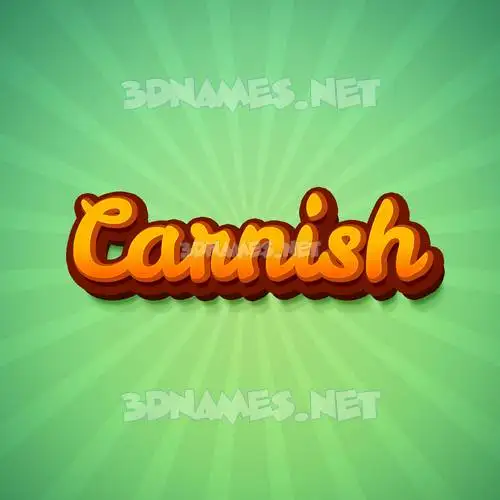 carnish in Green Rays style - 3D name wallpaper