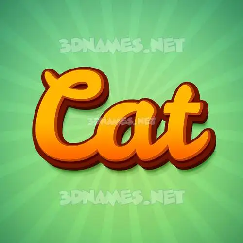 cat in Green Rays style - 3D name wallpaper cat in Green Rays style - 3D name wallpaper