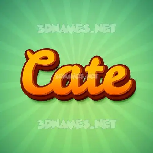 cate in Green Rays style - 3D name wallpaper